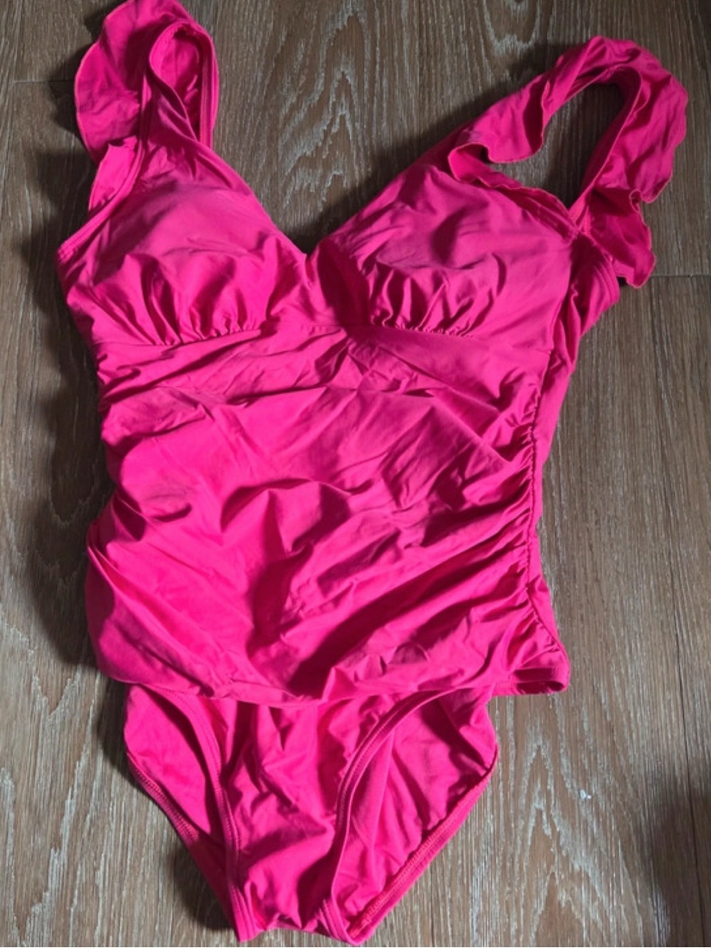 NWT DKNY Bright Fuchsia One-Piece Bathing Suit XL